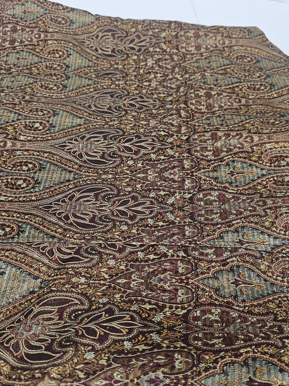 Vintage TravelSmith Women's Silk Blend Vest Sz L Brocade Paisley Patchwork Boho - Picture 12 of 12